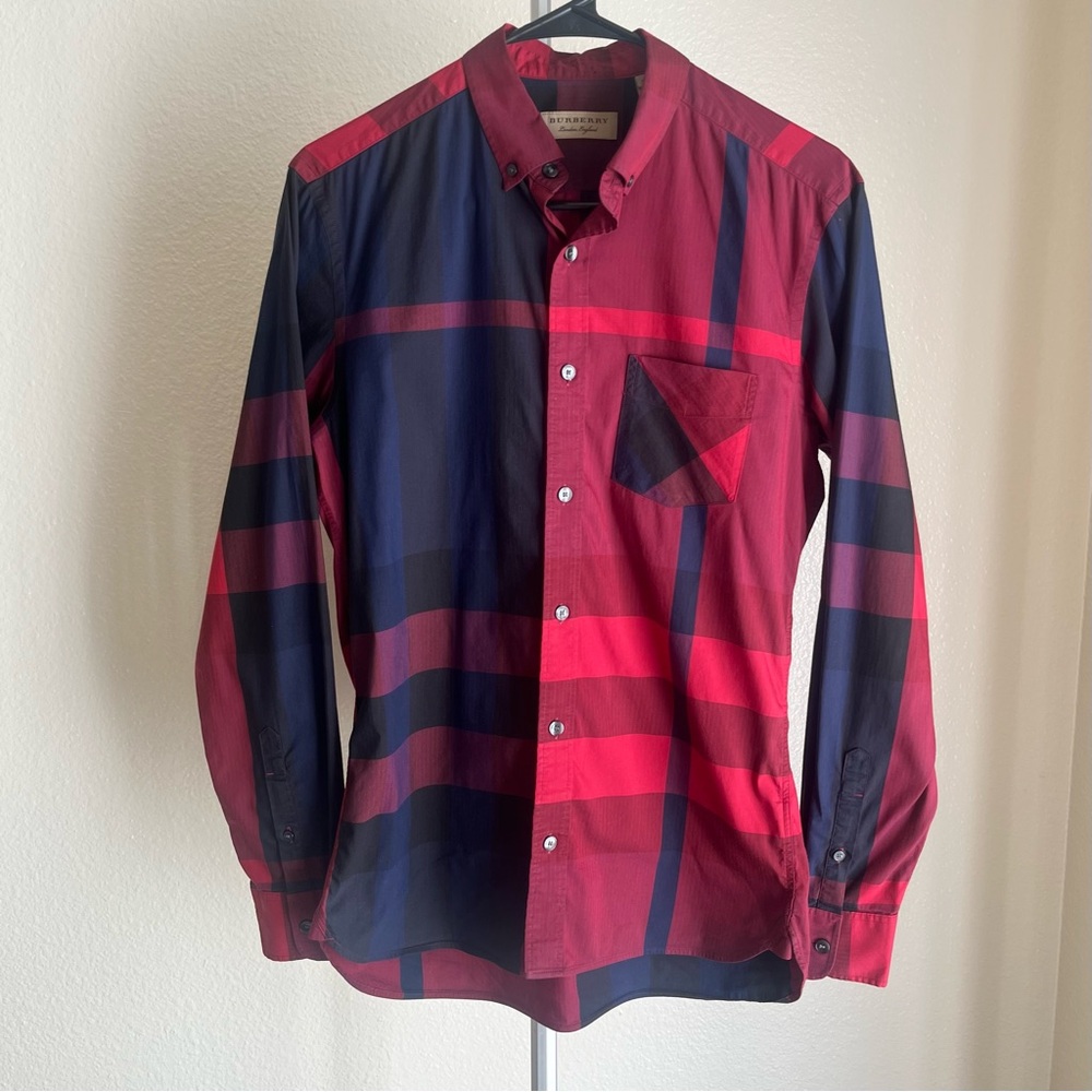 Burberry London Exploded Check Pattern Long Sleeve Shirt Size S